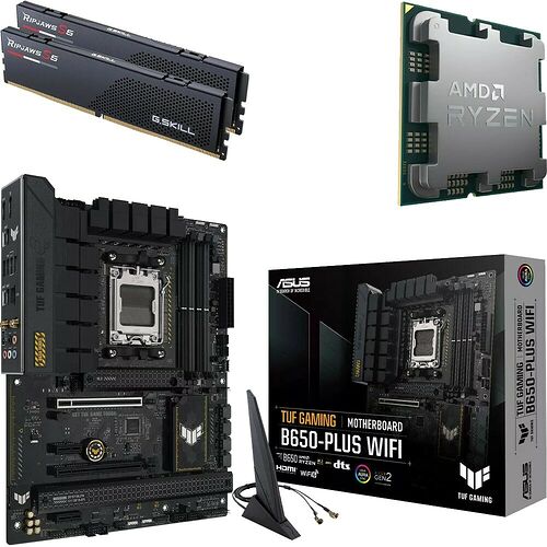 Kit évo Ryzen 7 9800X3D (Bulk) + TUF GAMING B650-PLUS WIFI + 32 Go