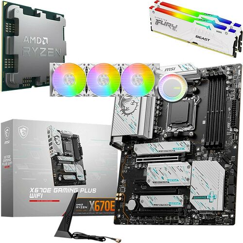 Kit évo Ryzen 7 9800X3D (Bulk) + X670E GAMING PLUS WIFI + E360 + 64 Go