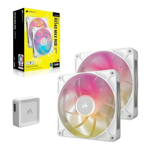 Corsair iCue Link RX140 Max RGB Blanc (Pack de 2) - 140 mm