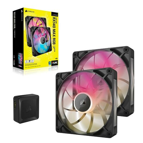 Corsair iCue Link RX140 Max RGB Noir (Pack de 2) - 140 mm