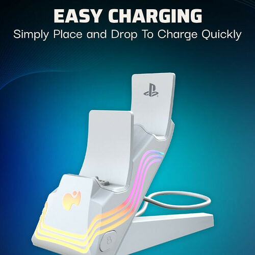 PDP Afterglow Wave Dual Charger Playstation - Blanc