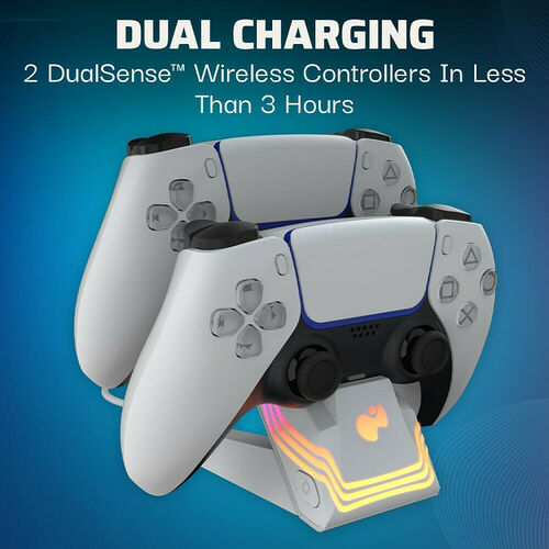 PDP Afterglow Wave Dual Charger Playstation - Blanc