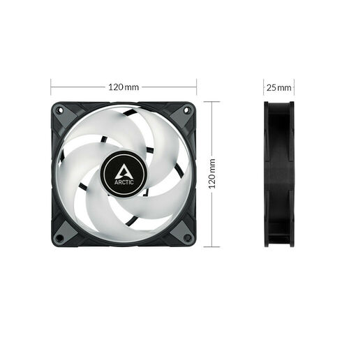 Arctic P12 PWM PST RGB - Noir (Pack de 3)