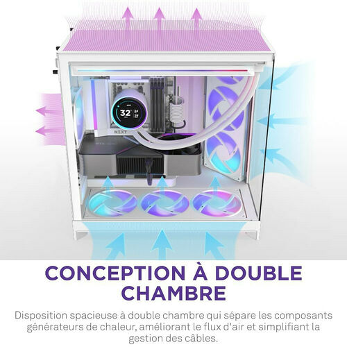 NZXT H9 Flow RGB (2025) - Blanc