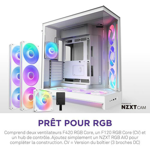 NZXT H9 Flow RGB+ (2025) - Blanc