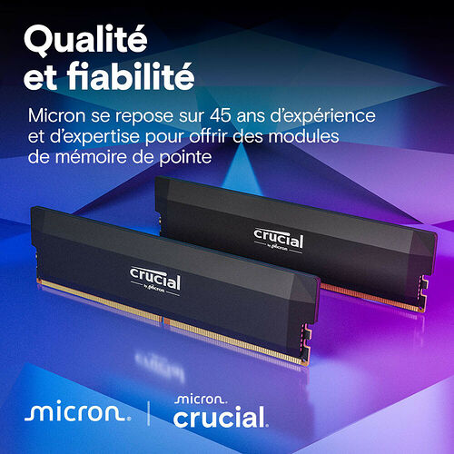 DDR5 Crucial Pro Overclocking - 32 Go (2 x 16 Go) 6000 MHz - CAS 36