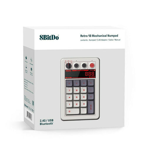 8BitDo Retro 18 Wireless Mechanical Number Keypad NES Edition