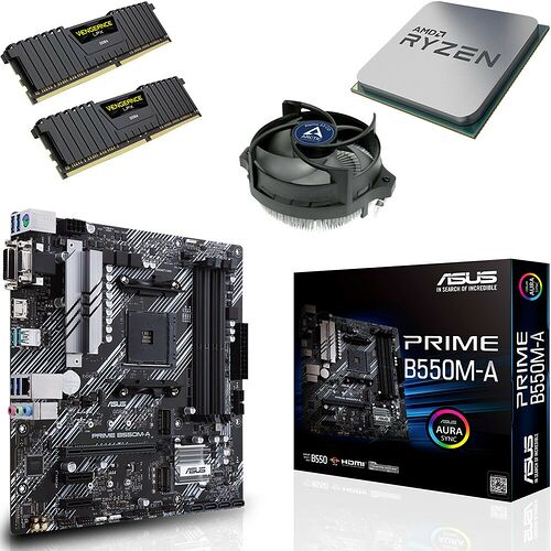 Kit évo Ryzen 5 5500 (Bulk) + PRIME B550M-A + Alpine 23 CO + 32 Go