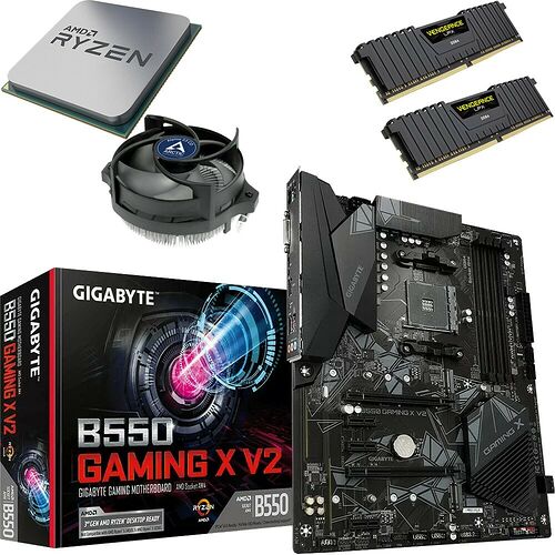 Kit évo Ryzen 5 5500 (Bulk) + B550 Gaming X V2 + Alpine 23 CO + 32 Go