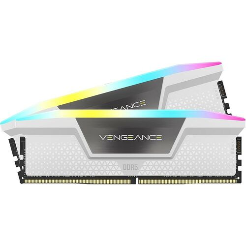 DDR5 Corsair Vengeance RGB Blanc - 32 Go (2 x 16 Go) 6400 MHz - CAS 36