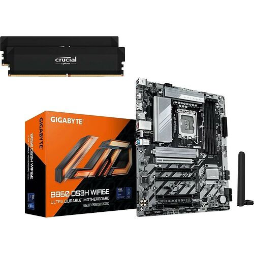 GIGABYTE B860 DS3H WIFI6E + 32 Go DDR5 Crucial Pro Overclocking 6000 MHz CAS 36