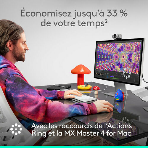 Logitech MX Master 4 For Mac - Blanc Argent
