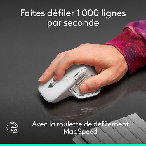 Logitech MX Master 4 For Mac - Blanc Argent