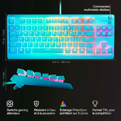 Steelseries Apex 3 TKL (Aqua) (AZERTY)