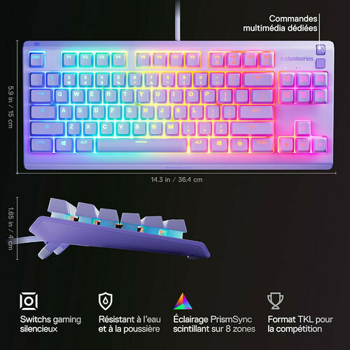 Steelseries Apex 3 TKL (Lavender) (AZERTY)