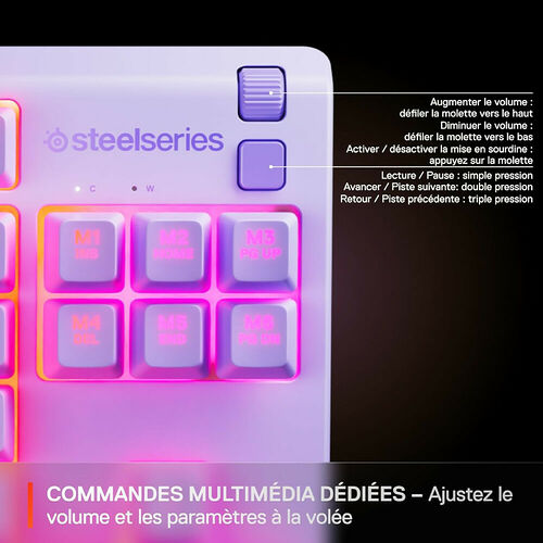Steelseries Apex 3 TKL (Lavender) (AZERTY)