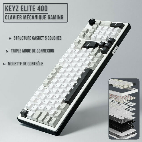 The G-Lab Keyz Elite 400 - Blanc/Gris (AZERTY)
