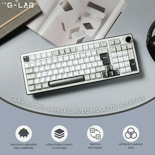 The G-Lab Keyz Elite 400 - Blanc/Gris (AZERTY)