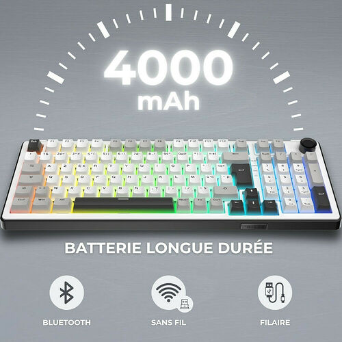 The G-Lab Keyz Elite 400 - Blanc/Gris (AZERTY)