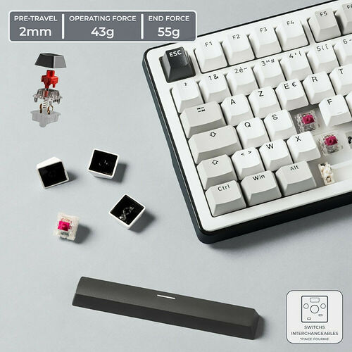 The G-Lab Keyz Elite 400 - Blanc/Gris (AZERTY)