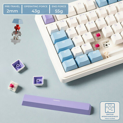 The G-Lab Keyz Elite 400 - Blanc/Bleu (AZERTY)
