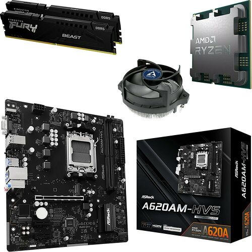 Kit évo Ryzen 5 8400F (Tray) + A620AM-HVS + Alpine 23 CO + 32 Go