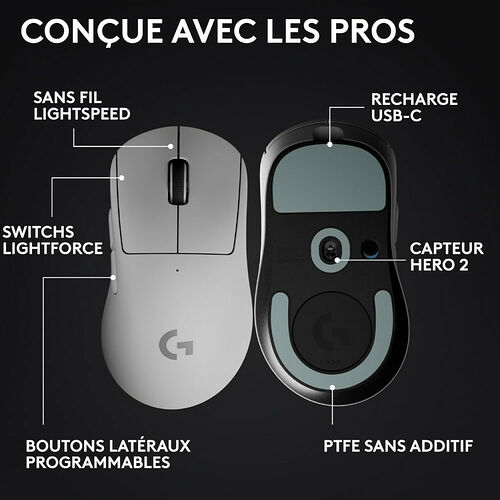 Logitech G PRO X 2 Superlight 2 DEX - Blanc
