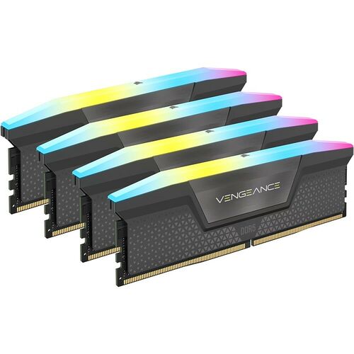 DDR5 Corsair Vengeance RGB Gris - 32 Go (2 x 16 Go) 6400 MHz + Kit éclairage
