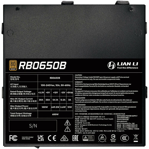 Lian Li RB650 Noir - 650W