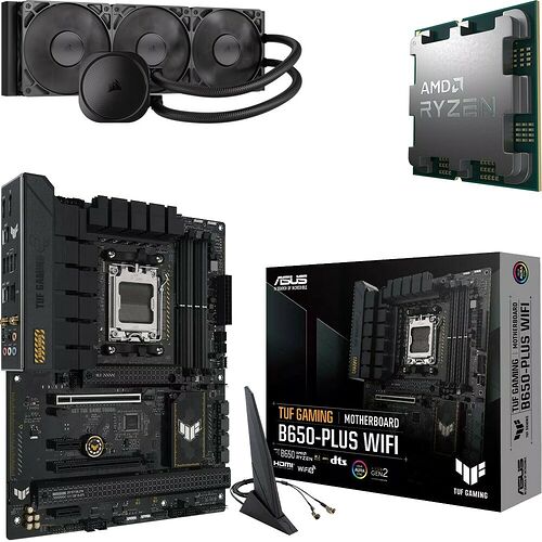 Trio AMD Ryzen 7 9800X3D (Tray) + TUF GAMING B650-PLUS WIFI + Nautilus RS 360