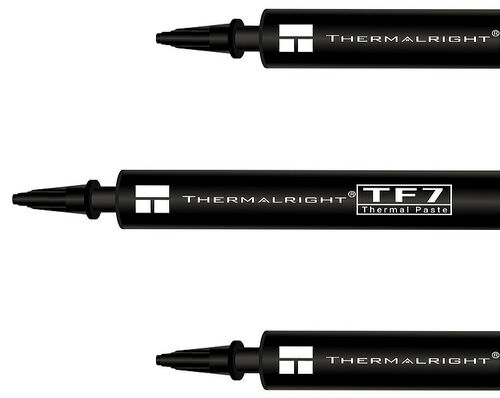 Trois tubes de pâte thermique Thermalright TF7 de couleur noire.