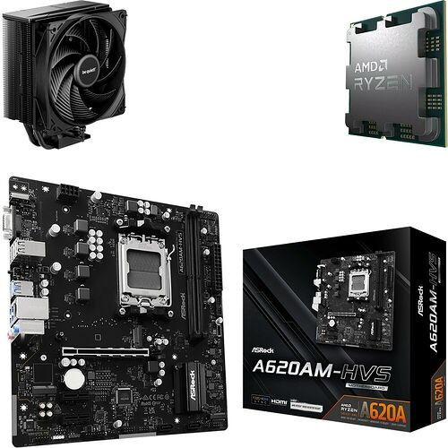 Trio AMD Ryzen 5 7500X3D (Tray) + ASRock A620AM-HVS + Pure Rock 3 Black