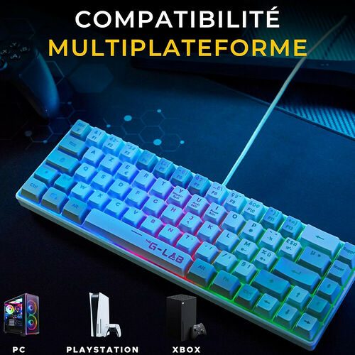 The G-Lab Keyz Hydrogen - Blanc/Gris (AZERTY)