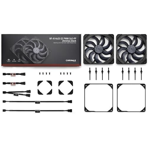 Noctua NF-A14x25 G2 PWM Sx2-PP chromax.black - 140 mm