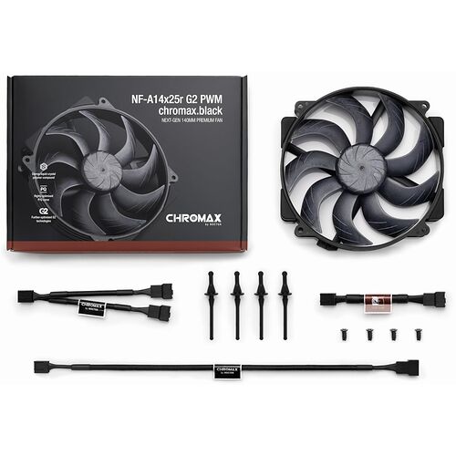 Noctua NF-A14x25r G2 PWM chromax.black - 140 mm