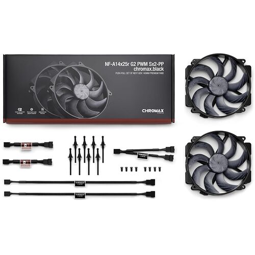 Noctua NF-A14x25r G2 PWM Sx2-PP chromax.black - 140 mm