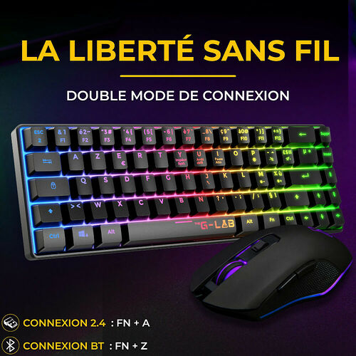 The G-Lab Combo Hydrogen Wireless - Noir (AZERTY)
