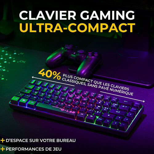 The G-Lab Combo Hydrogen Wireless - Noir (AZERTY)