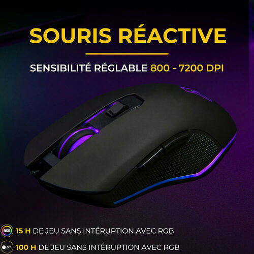 The G-Lab Combo Hydrogen Wireless - Noir (AZERTY)