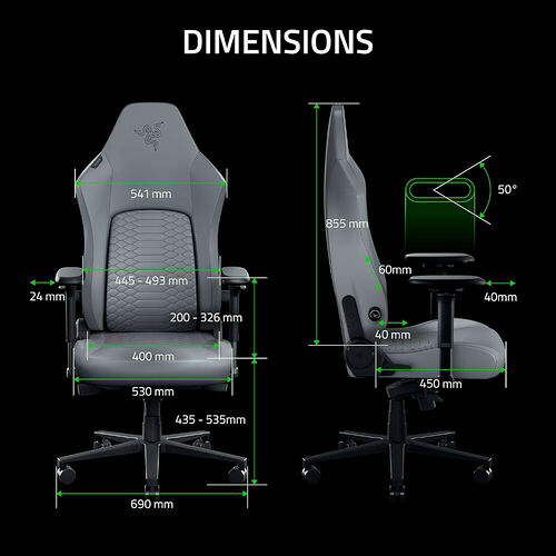 Razer Iskur V2 NewGen - Gris