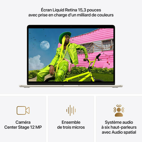 Apple MacBook Air M5 15" - Lumière Stellaire - 24 Go/1 To (MDVF4FN/A)