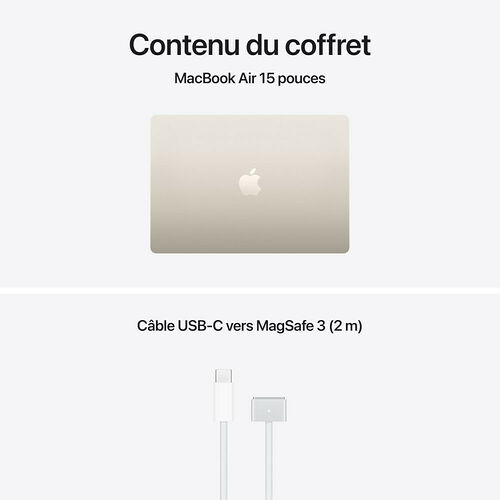 Apple MacBook Air M5 15" - Lumière Stellaire - 24 Go/1 To (MDVF4FN/A)