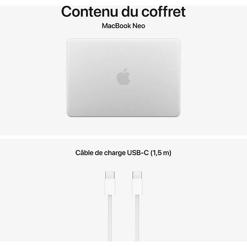 Apple MacBook Neo Argent - 8 Go/512 Go (MHFC4FN/A)