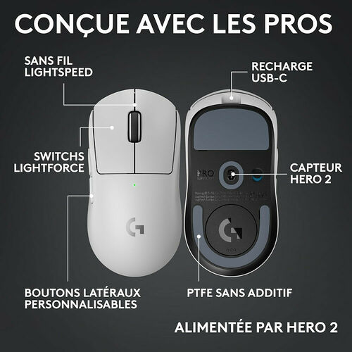 Logitech G PRO X Superlight 2c - Blanc