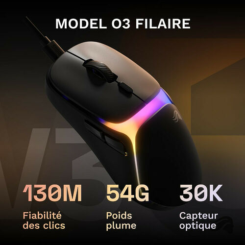 Glorious Model O3 Wired - Noir