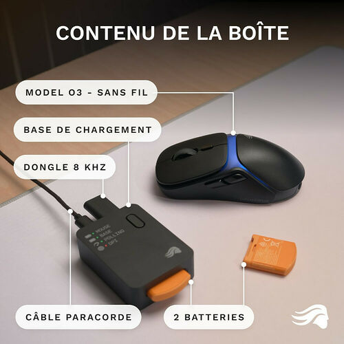 Glorious Model O3 Wireless - Noir