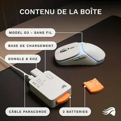 Glorious Model O3 Wireless - Blanc