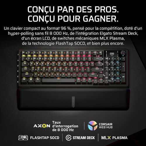 Corsair Vanguard 96 Wireless - Noir (AZERTY)