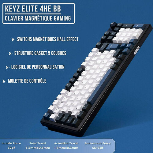 The G-Lab Keyz Elite 400 HE - Bleu/Noir (AZERTY)