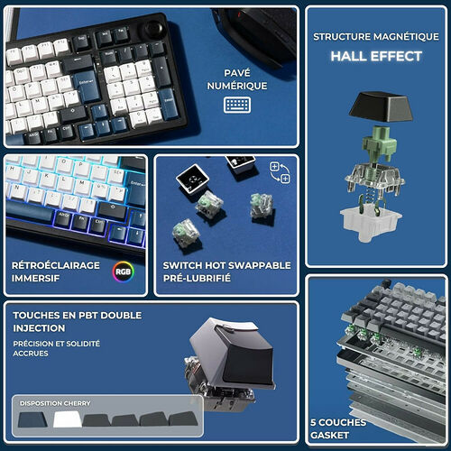 The G-Lab Keyz Elite 400 HE - Bleu/Noir (AZERTY)